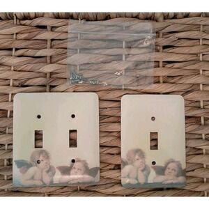 Cherub Angel 90's Set‎ Of 2 Light Switch Plates W/Hardware Whimsigoth Vintage